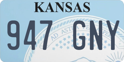KS license plate 947GNY