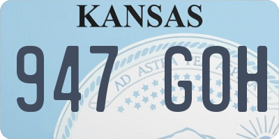 KS license plate 947GOH