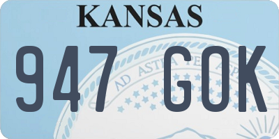 KS license plate 947GOK