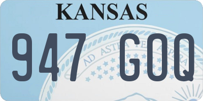 KS license plate 947GOQ