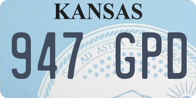 KS license plate 947GPD