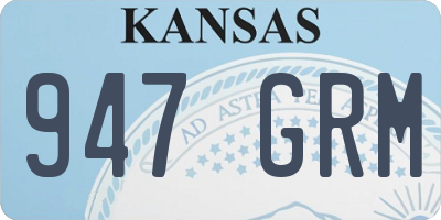 KS license plate 947GRM
