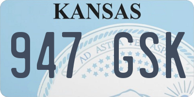 KS license plate 947GSK