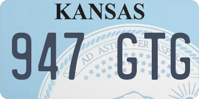 KS license plate 947GTG