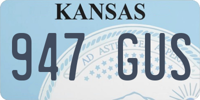 KS license plate 947GUS