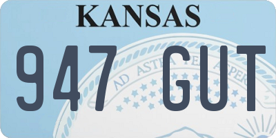 KS license plate 947GUT
