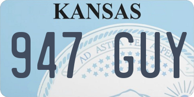 KS license plate 947GUY