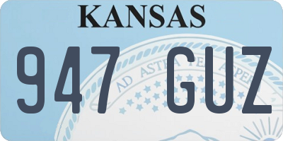 KS license plate 947GUZ