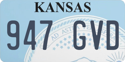 KS license plate 947GVD