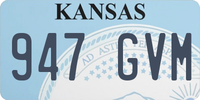 KS license plate 947GVM