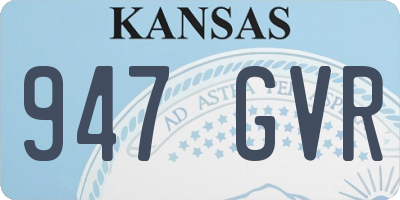 KS license plate 947GVR