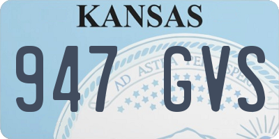 KS license plate 947GVS