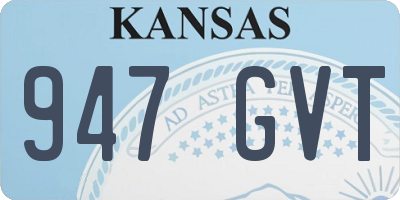 KS license plate 947GVT