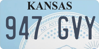 KS license plate 947GVY