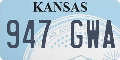 KS license plate 947GWA