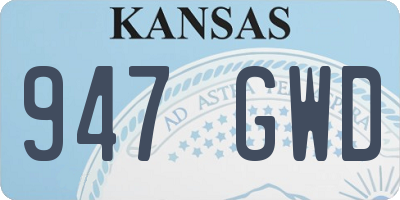 KS license plate 947GWD