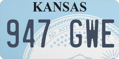 KS license plate 947GWE