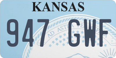 KS license plate 947GWF