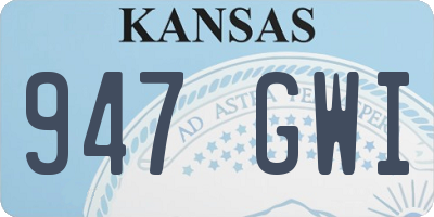 KS license plate 947GWI