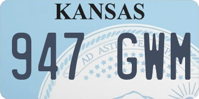 KS license plate 947GWM