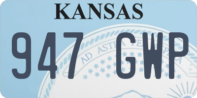 KS license plate 947GWP