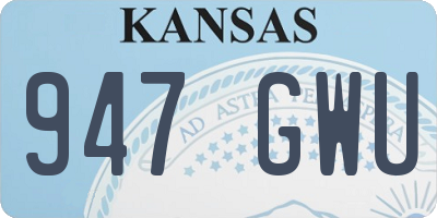 KS license plate 947GWU