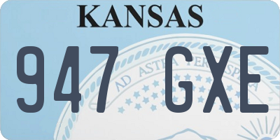 KS license plate 947GXE