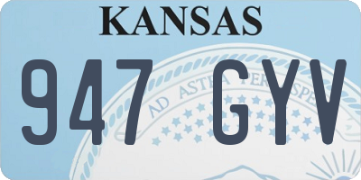 KS license plate 947GYV