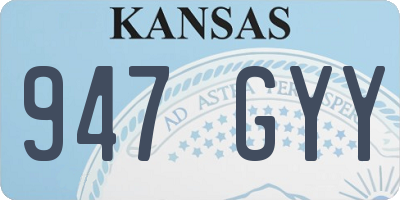 KS license plate 947GYY