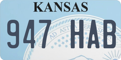 KS license plate 947HAB