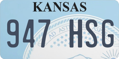 KS license plate 947HSG
