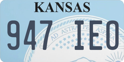 KS license plate 947IEO