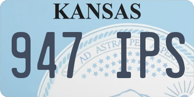 KS license plate 947IPS