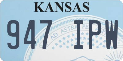 KS license plate 947IPW