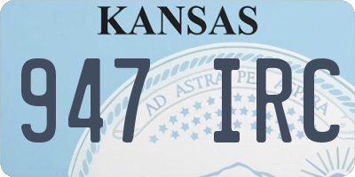KS license plate 947IRC