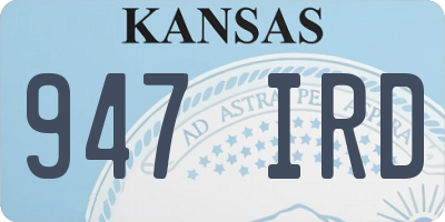 KS license plate 947IRD