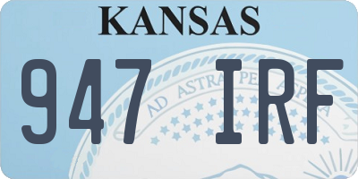KS license plate 947IRF