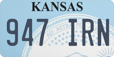 KS license plate 947IRN