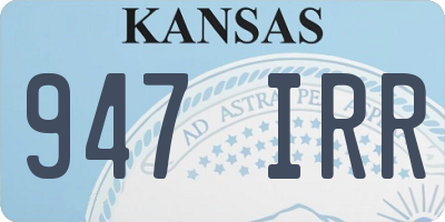 KS license plate 947IRR