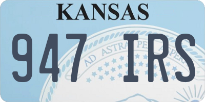 KS license plate 947IRS