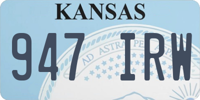 KS license plate 947IRW