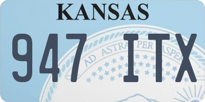 KS license plate 947ITX