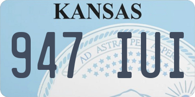 KS license plate 947IUI