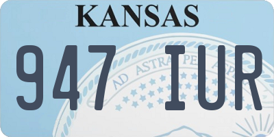 KS license plate 947IUR