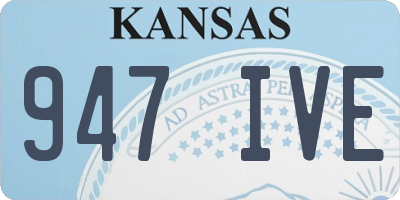 KS license plate 947IVE