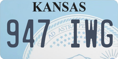 KS license plate 947IWG