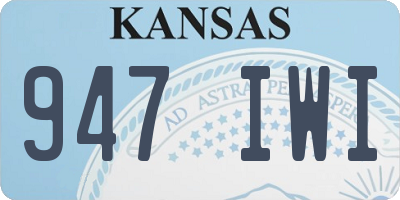 KS license plate 947IWI