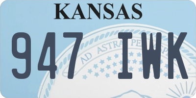 KS license plate 947IWK