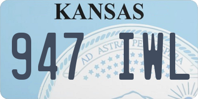 KS license plate 947IWL