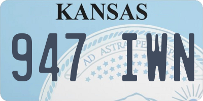 KS license plate 947IWN